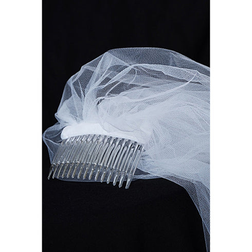 Kids Dream Girls White Comb Attached Stylish Communion Flower Girl Veil - SophiasStyle.com